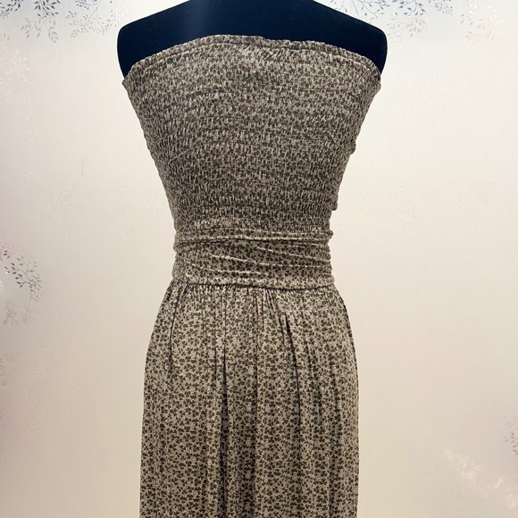 BP. Strapless Smocked Maxi Dress – Green Floral Print - Picture 4 of 7